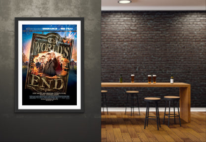 An original movie poster for the Edgar Wright film The World's End