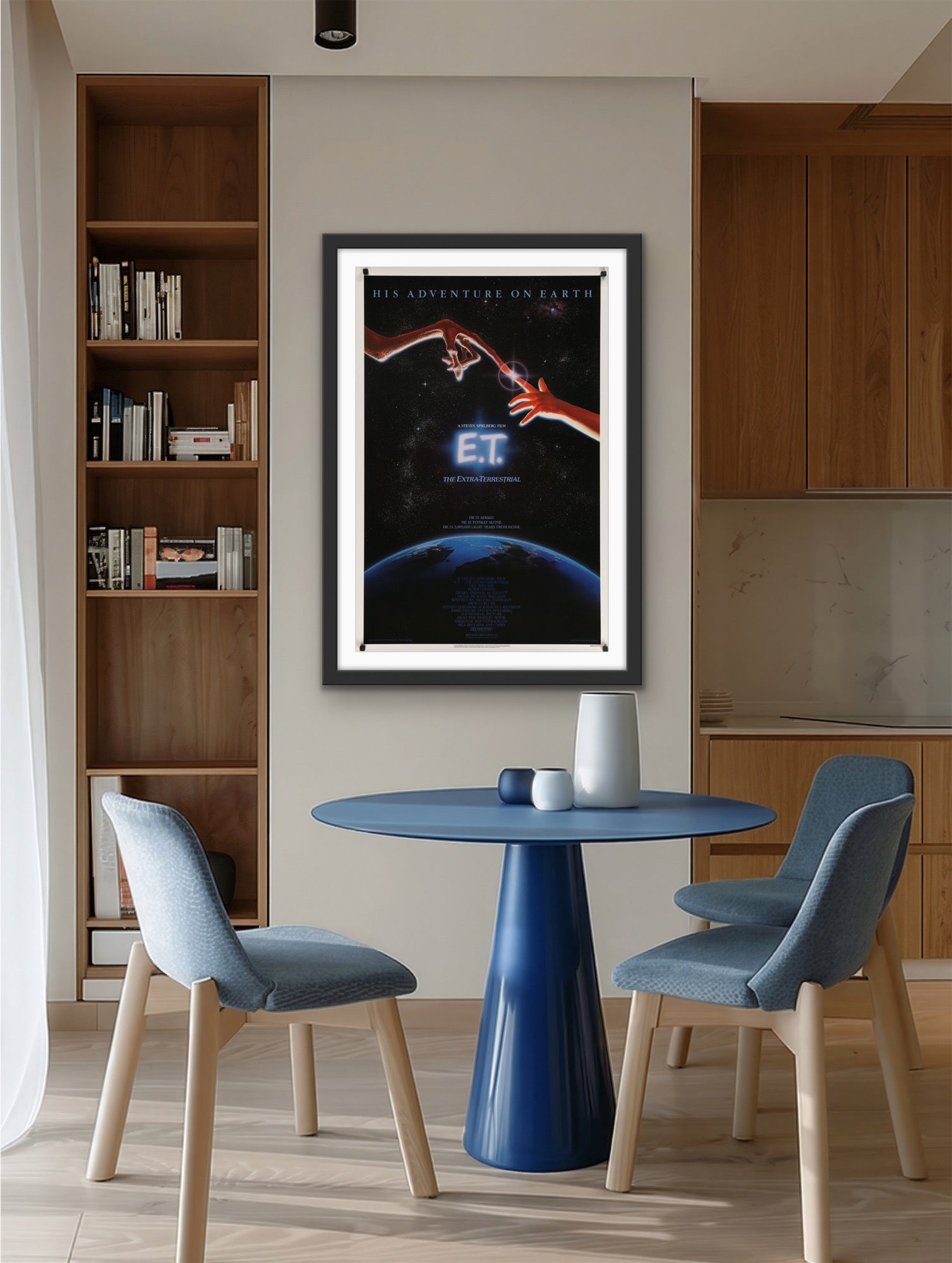 An original movie poster for the film E.T. The Extra Terrestrial