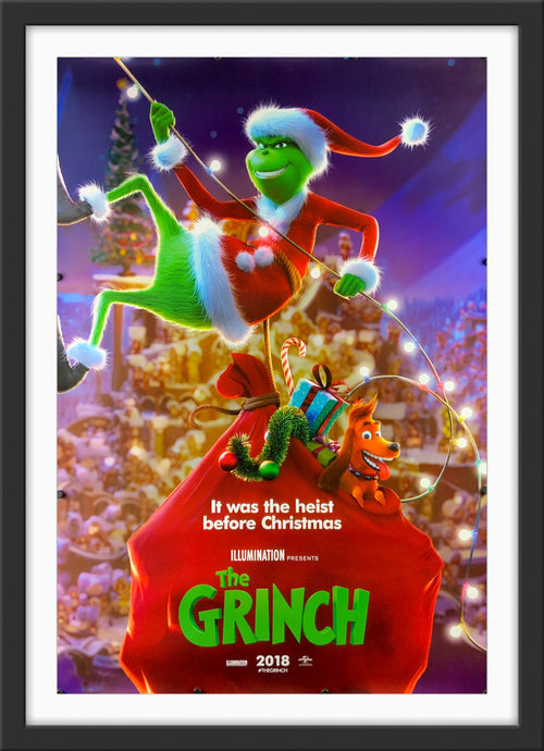 An original movie poster for the animated film The Grinch