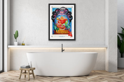 An original movie poster for the Disney film The Little Mermaid