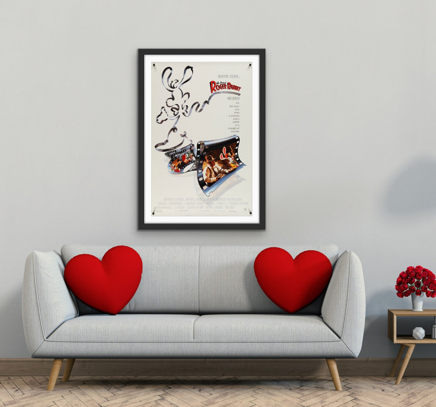 An original movie poster for the film Who Framed Roger Rabbit