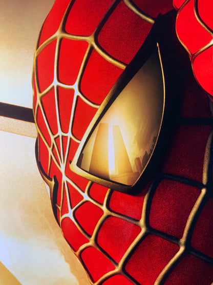 An original 'twin towers' teaser movie poster for the film Spider-Man (2002)