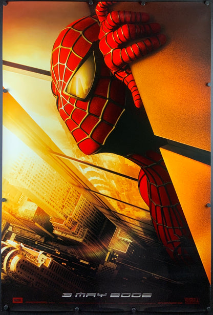 An original 'twin towers' teaser movie poster for the film Spider-Man (2002)
