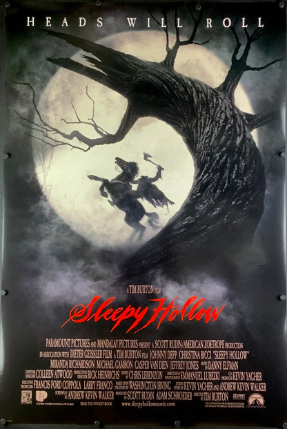 An original movie poster for the Tim Burton film Sleepy Hollow