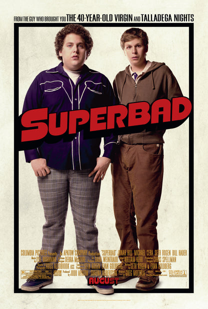 An original movie poster for the 2007 film Superbad
