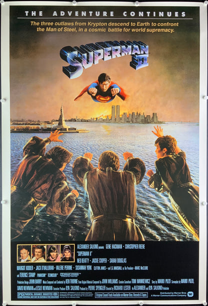 An original one sheet movie poster for the 1981 film Superman 2 / II