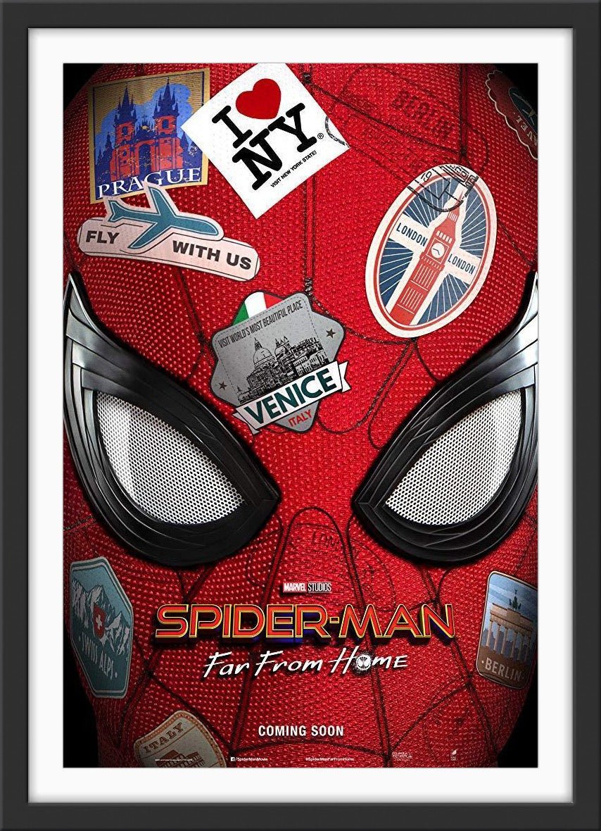 An original movie poster for the Marvel film Spider-man : Far From Home