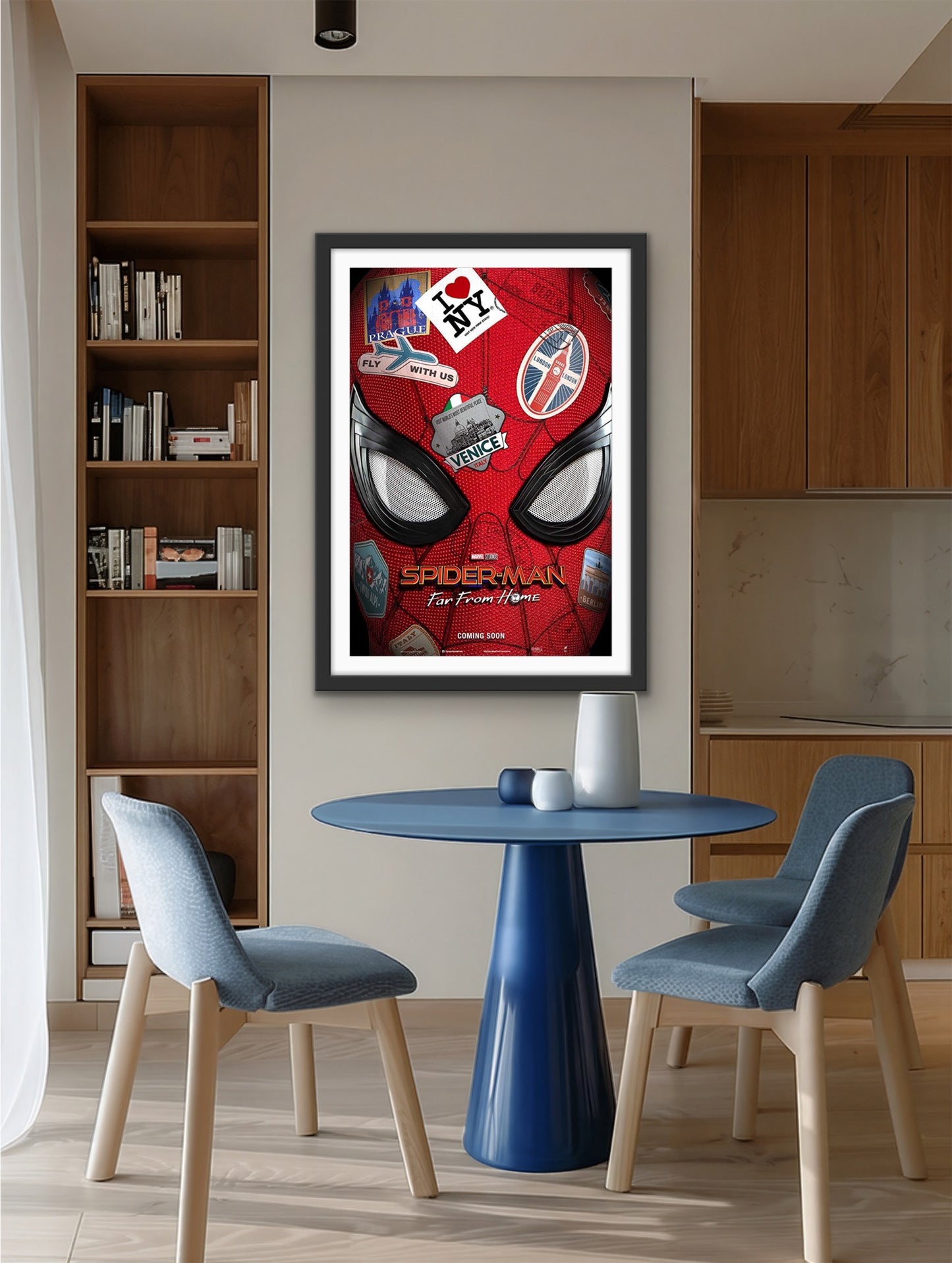 An original movie poster for the Marvel film Spider-man : Far From Home