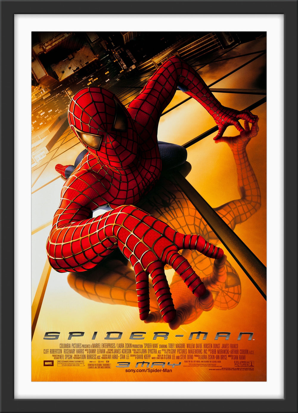 An original movie poster for the film Spider-Man 2002