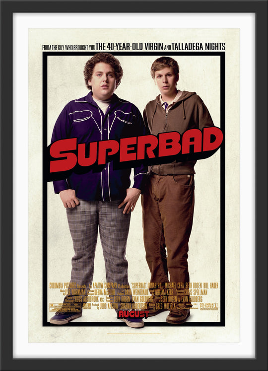 An original movie poster for the 2007 film Superbad