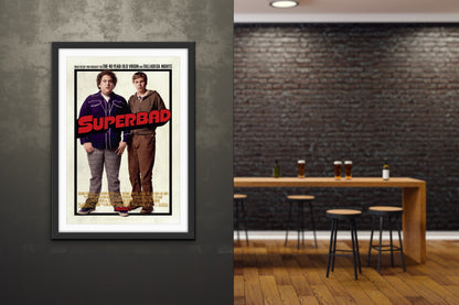 An original movie poster for the 2007 film Superbad