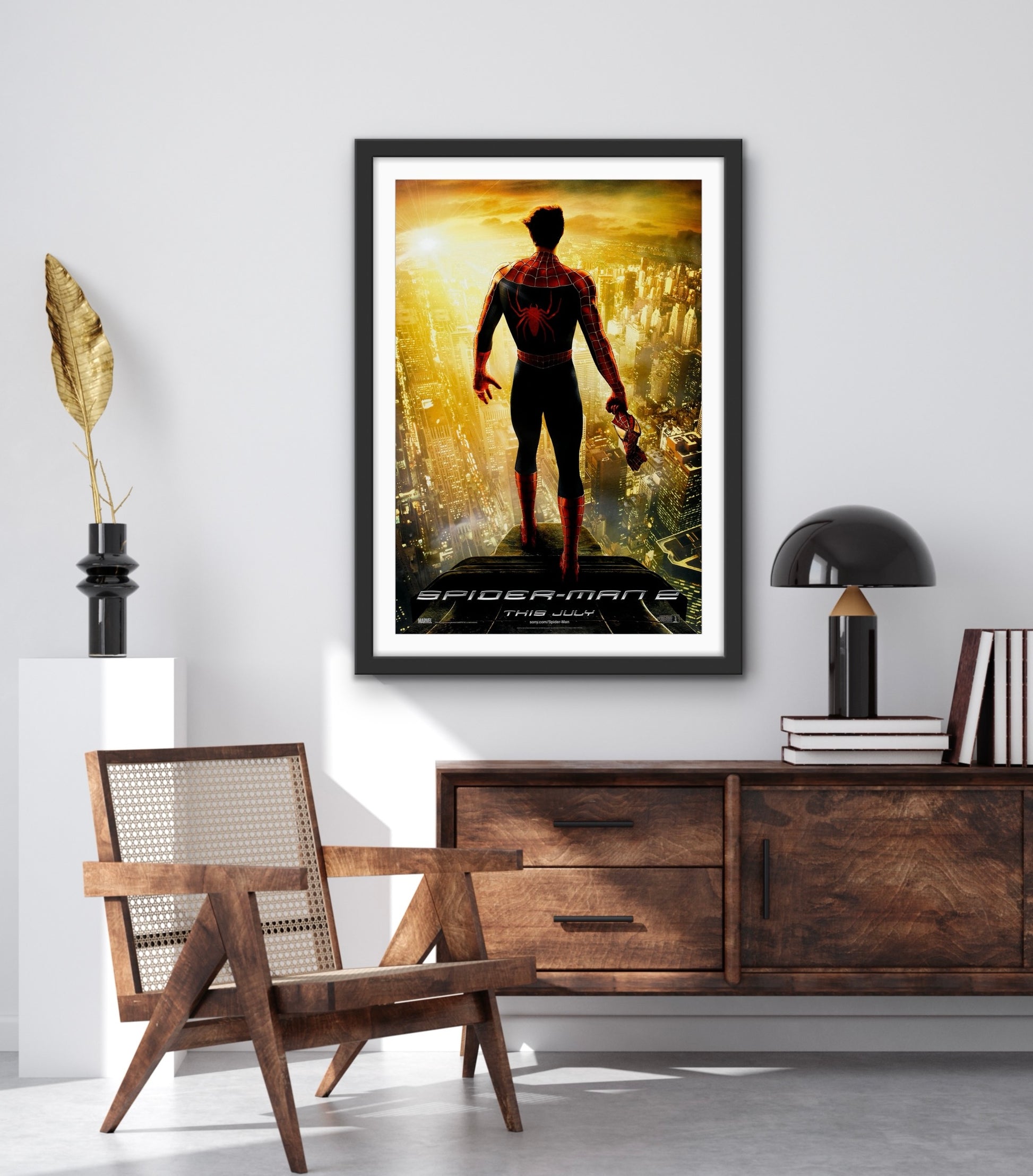An original movie poster for the 2004 film Spider-Man 2