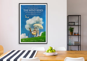 An original movie poster for the Studio Ghibli film The Wind Rises