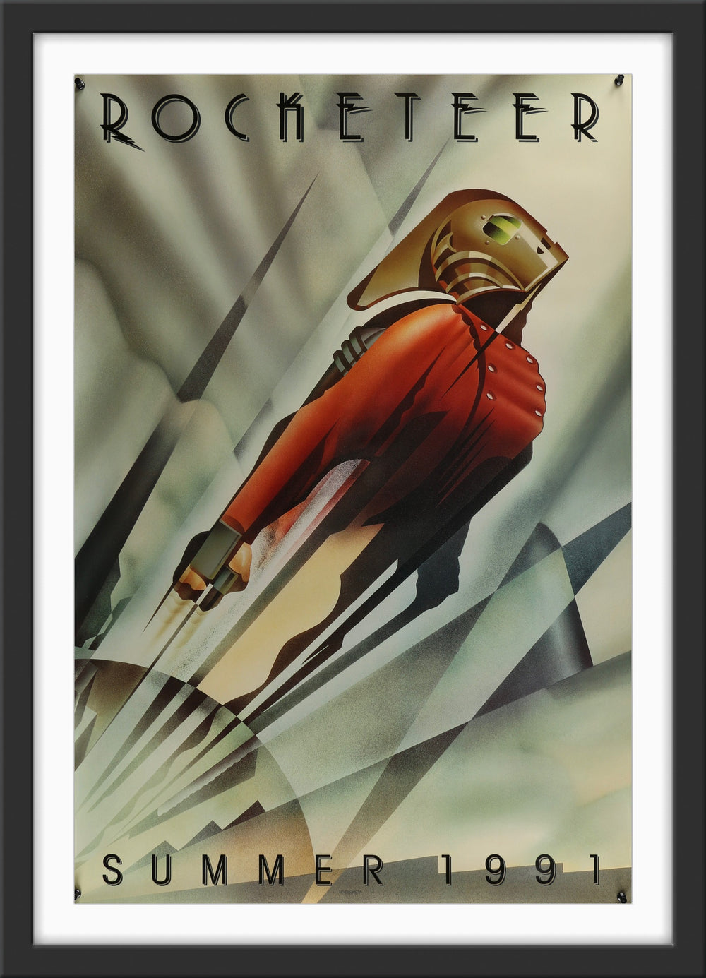 An original movie poster for the Disney film The Rocketeer