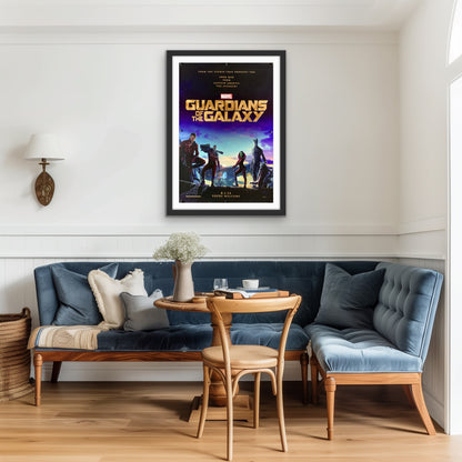 An original movie poster for the Marvel film Guardians of the Galaxy.