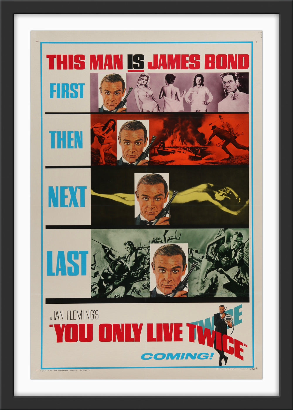 An original one sheet teaser once sheet for the James Bond film You Only Live Twice