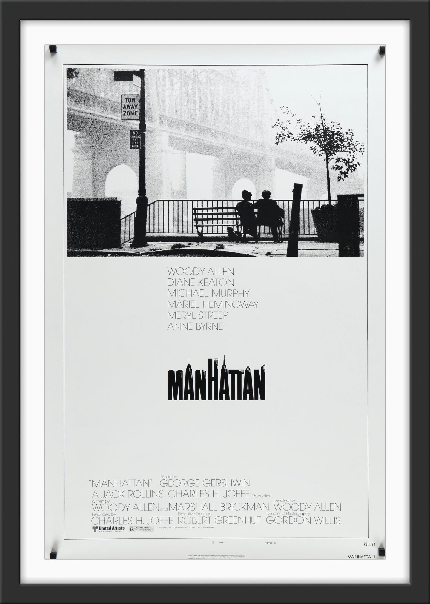 An original movie poster for the Woody Allen film Manhattan