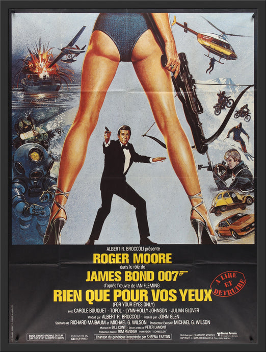 An original French Grande movie poster for the James Bond film For Your Eyes Only