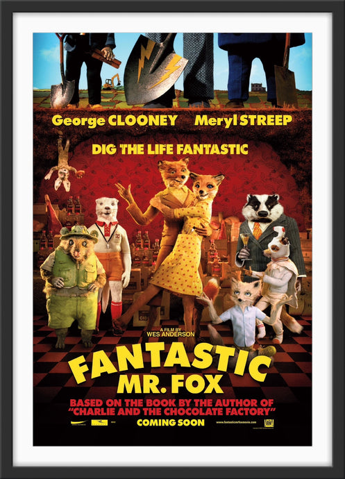 An original movie poster for the Wes Anderson film Fantastic Mr Fox