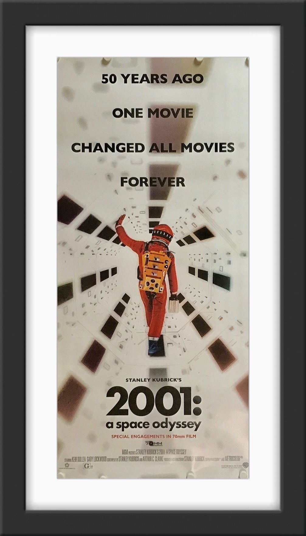 An original movie poster for the Kubrick film 2001 A Space Odyssey