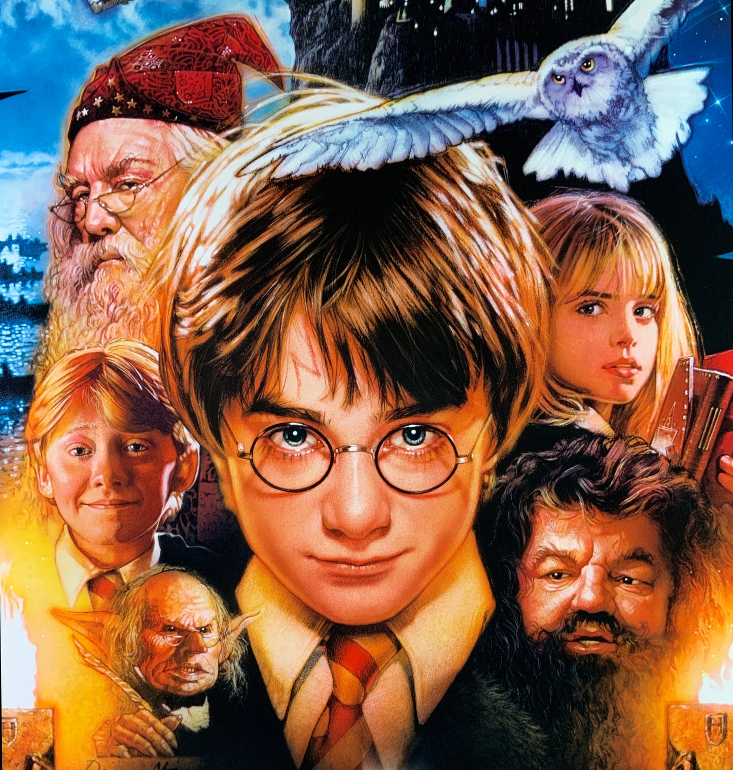 An original movie poster for the film Harry Potter and the Philosopher's Stone (Sorcerer's Stone).