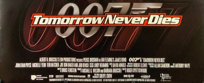An original movie poster for the James Bond film Tomorrow Never Dies
