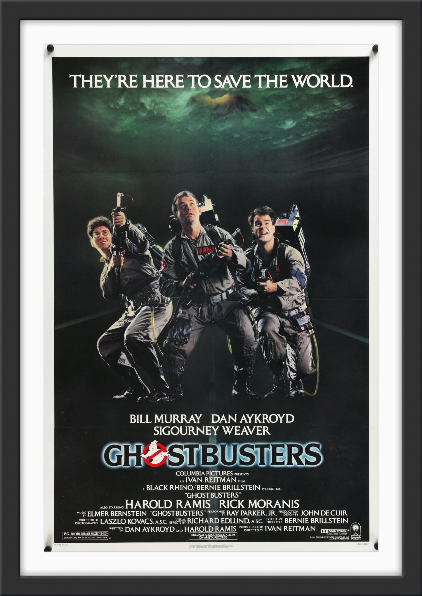 An original movie poster for the film Ghostbusters