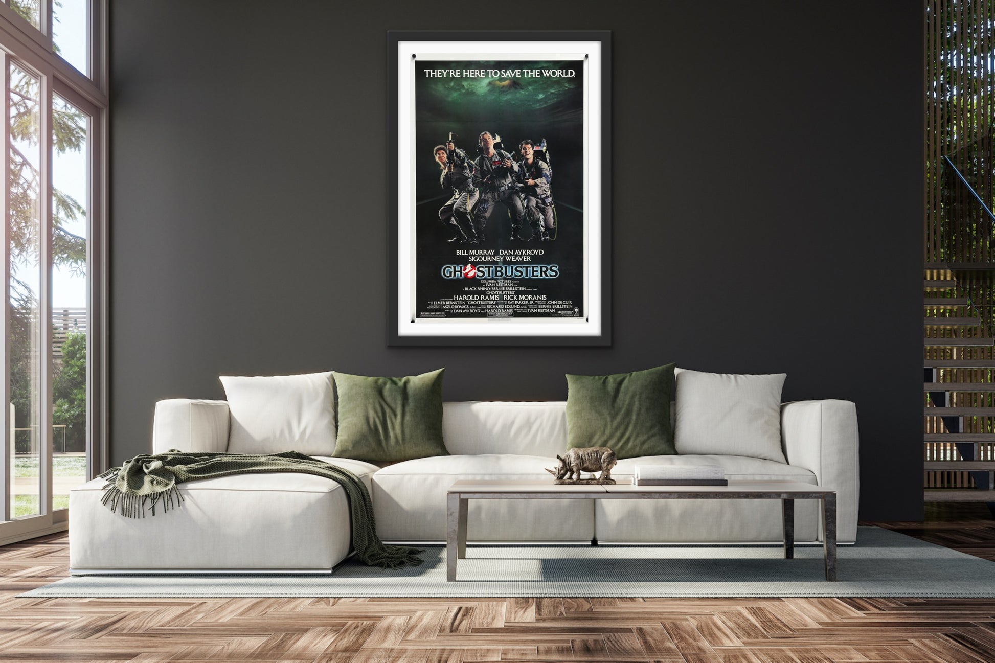 An original movie poster for the film Ghostbusters