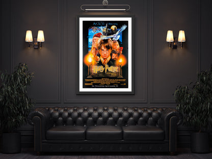 An original movie poster for the film Harry Potter and the Philosopher's Stone (Sorcerer's Stone).