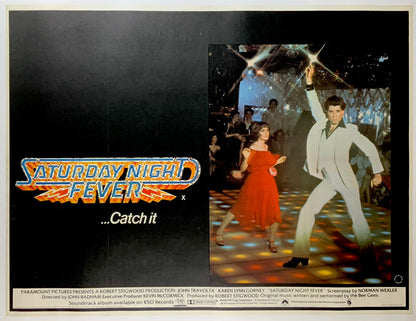 An original UK Quad movie poster for the John Travolta film Saturday Night Fever