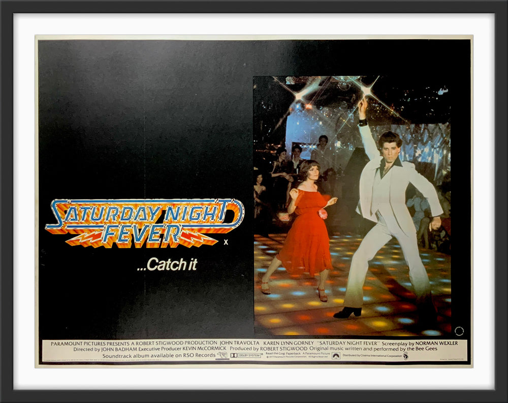 An original UK Quad movie poster for the John Travolta film Saturday Night Fever