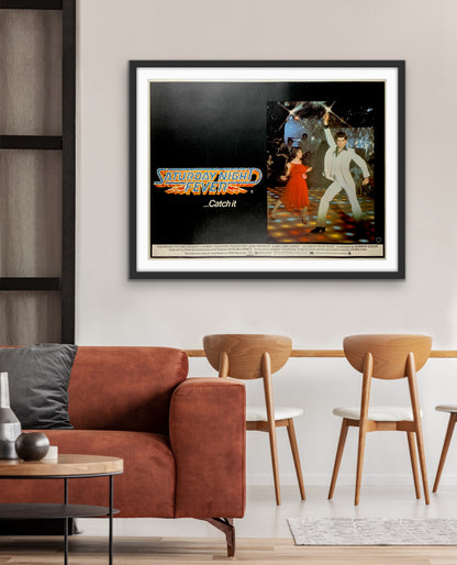 An original UK Quad movie poster for the John Travolta film Saturday Night Fever