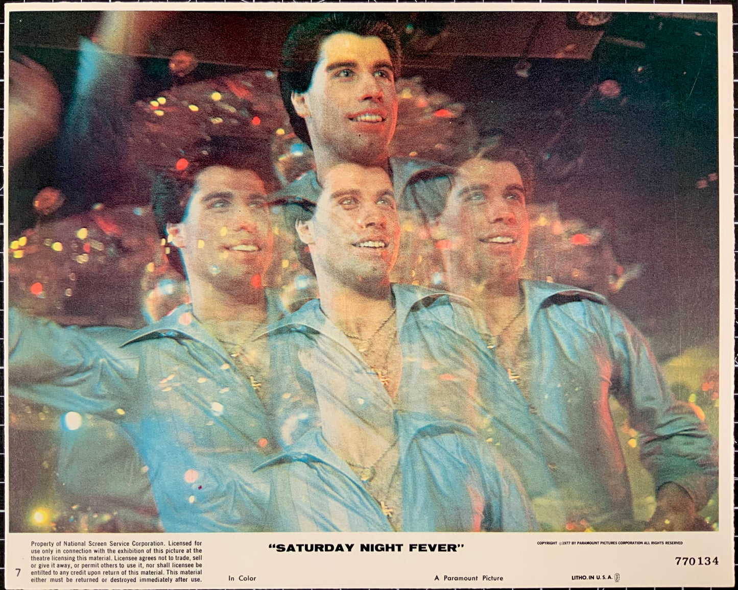 An original 8x10 lobby card for the John Travolta film Saturday Night Fever