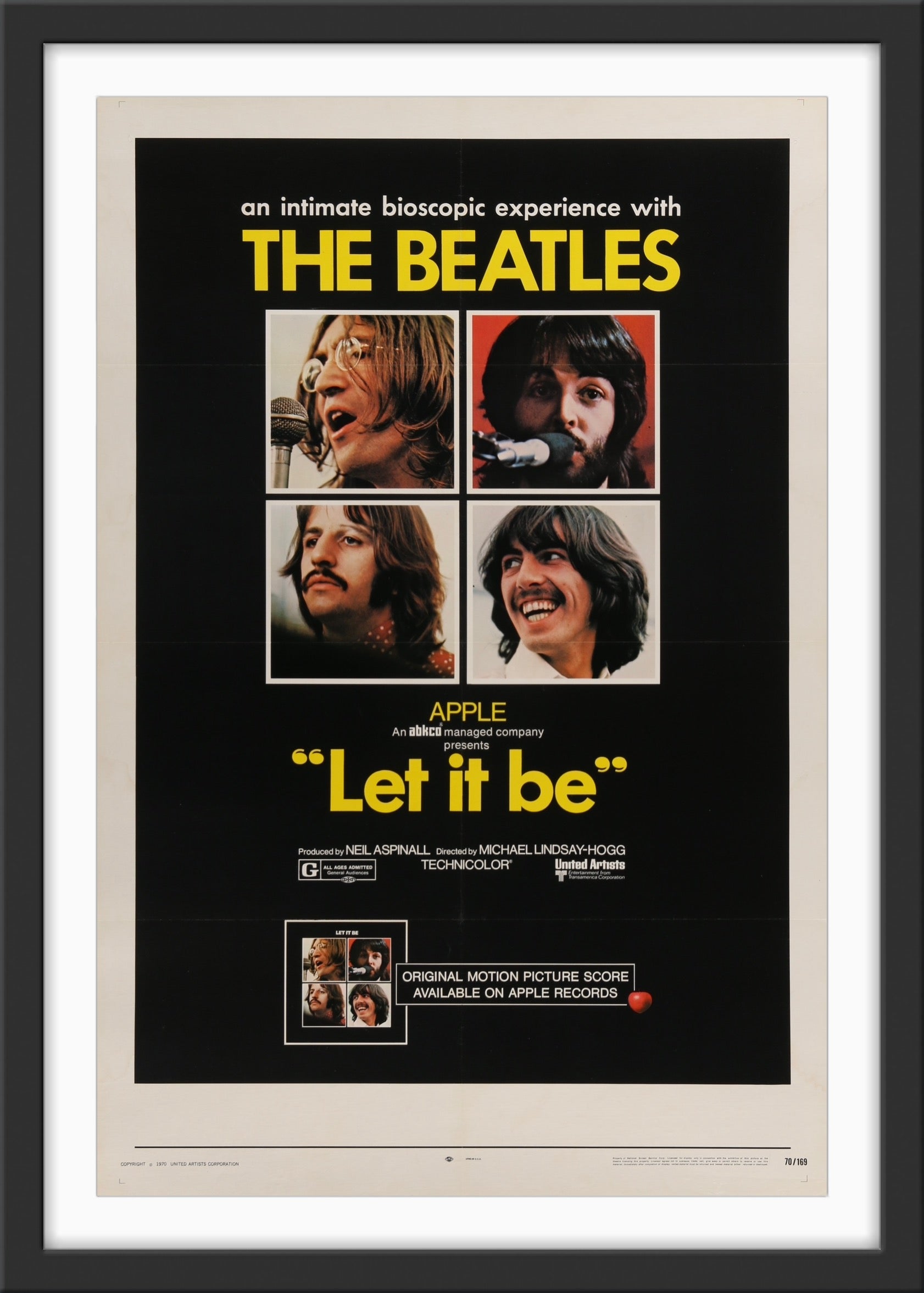 An original one sheet movie poster for The Beatles film Let It Be
