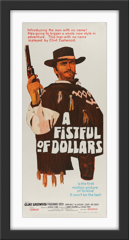 An original movie poster for the film A Fistful of Dollars