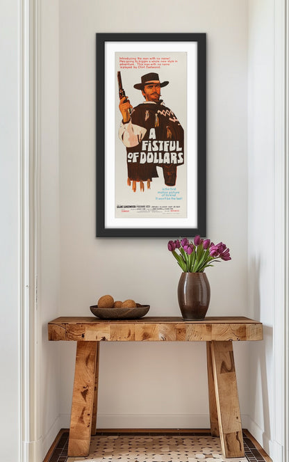 An original movie poster for the film A Fistful of Dollars