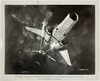 An original 8x10 promotional still for the film Battlestar Galactica