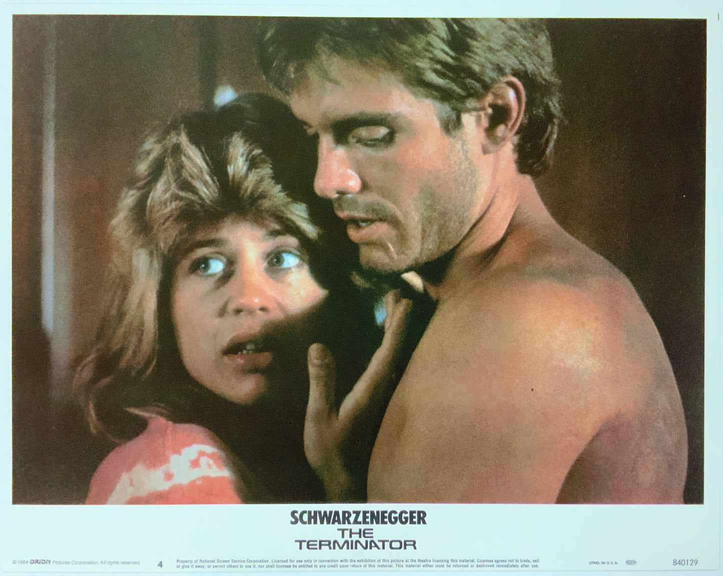 An original 11x14 lobby card for the film The Terminator