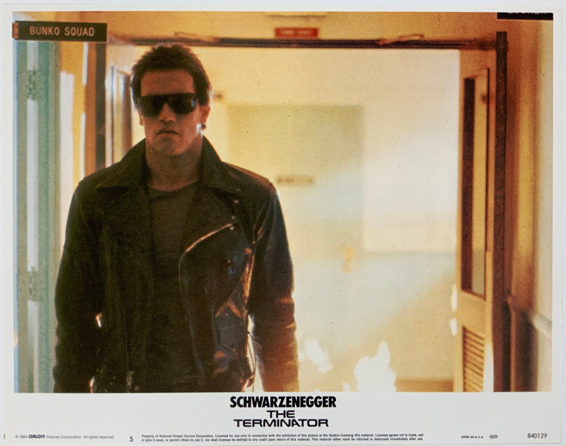 An original 11x14 lobby card for the film The Terminator