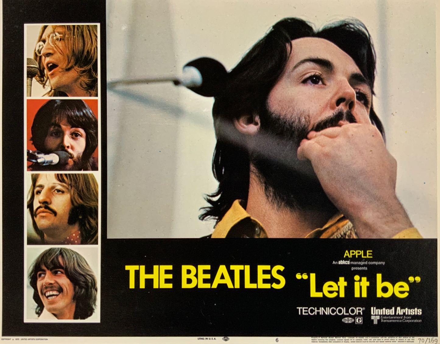 An original 11x14 lobby card from the Beatles film Let It Be