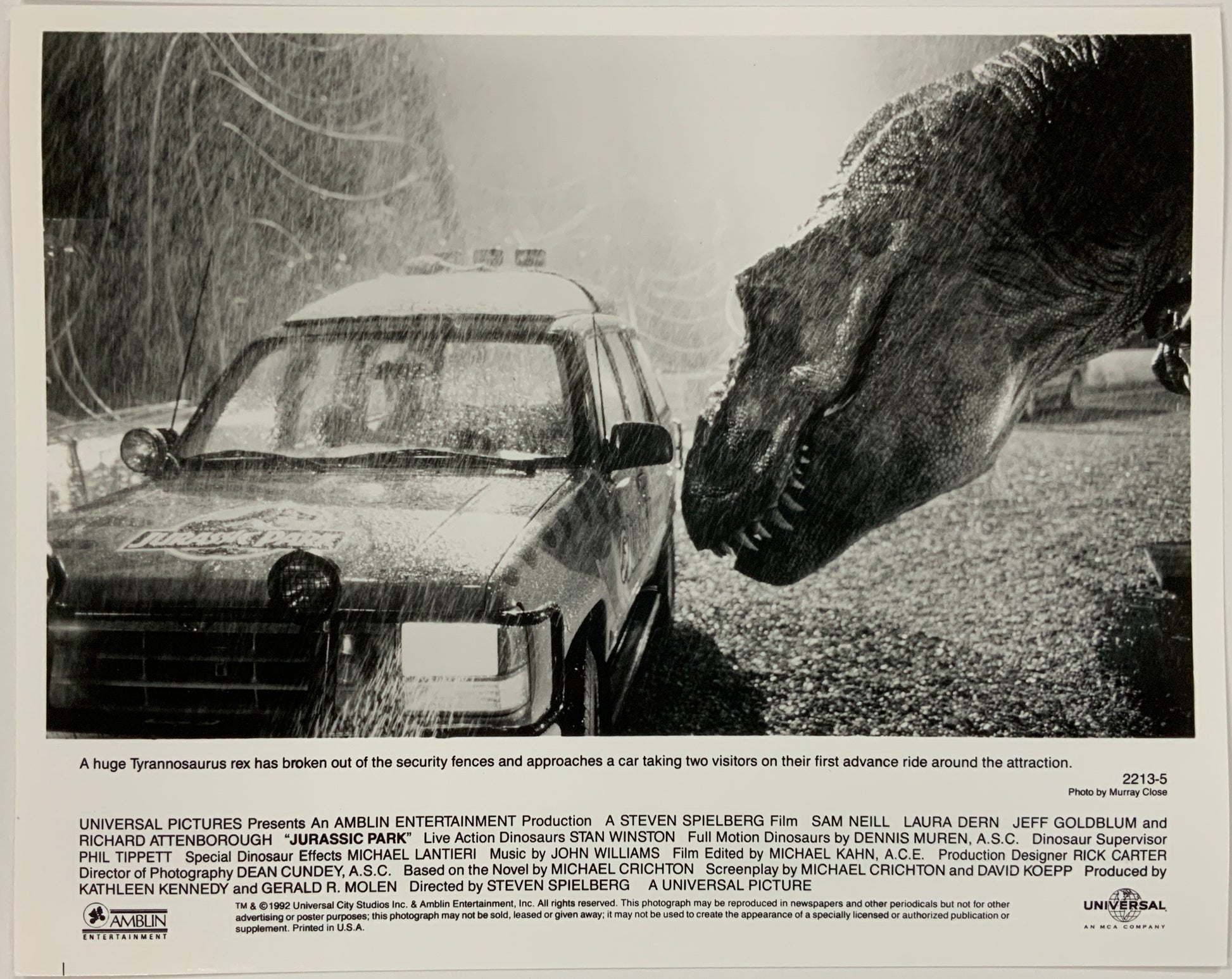 An original 8x10 movie still for the film Jurassic Park