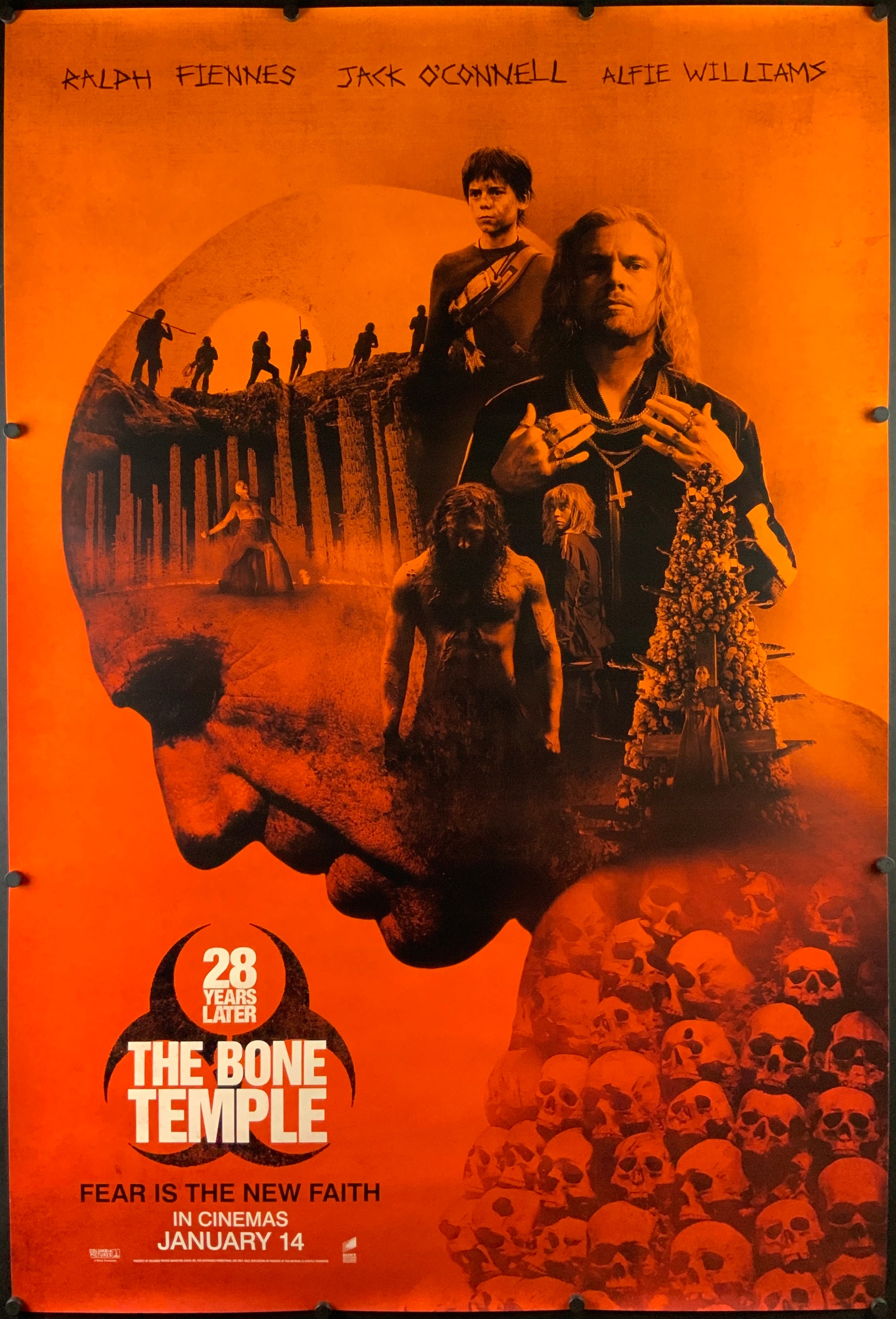 An original movie poster for the film 28 Years Later The Bone Temple
