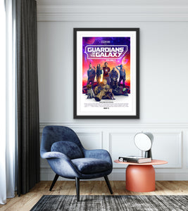 An original movie poster for the Marvel MCU film The Guardians of the Galaxy