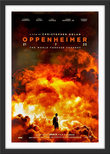 An original movie poster for the Christopher Nolan film Oppeneheimer