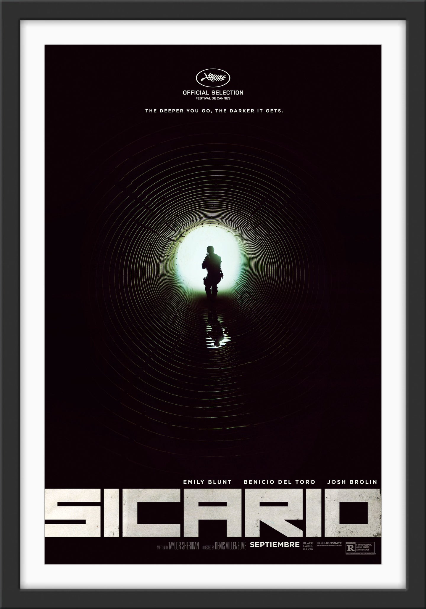 An original movie poster for the film Sicario