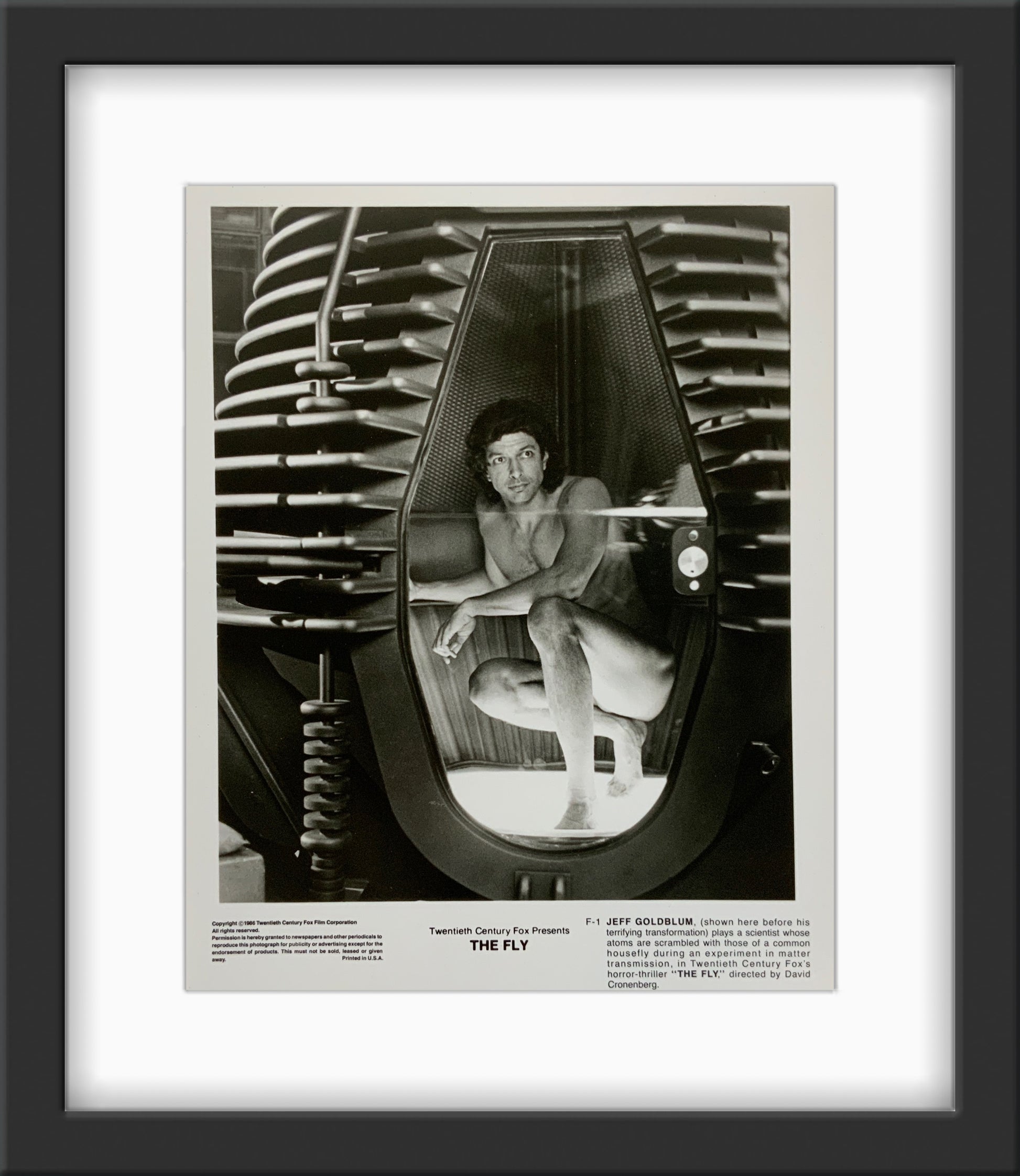 An original 8x10 movie still for the Jeff Goldblum film The Fly