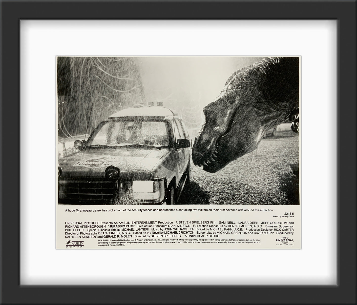 An original 8x10 movie still for the film Jurassic Park