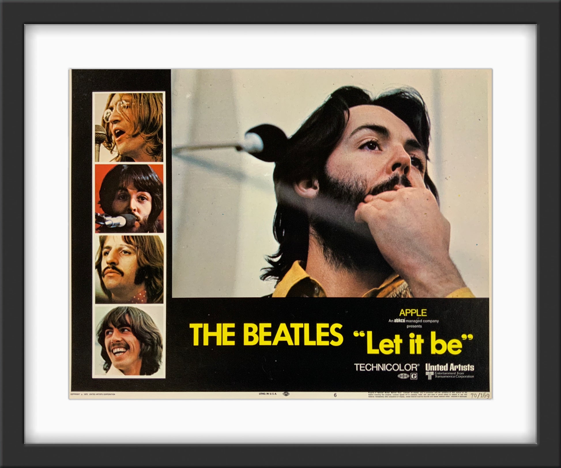 An original 11x14 lobby card from the Beatles film Let It Be