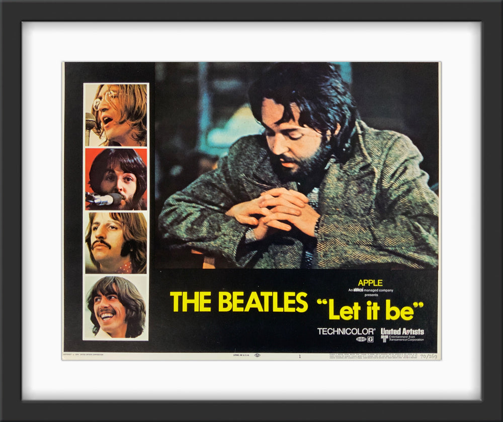 An original 11x14 lobby card for the Beatles film Let It Be