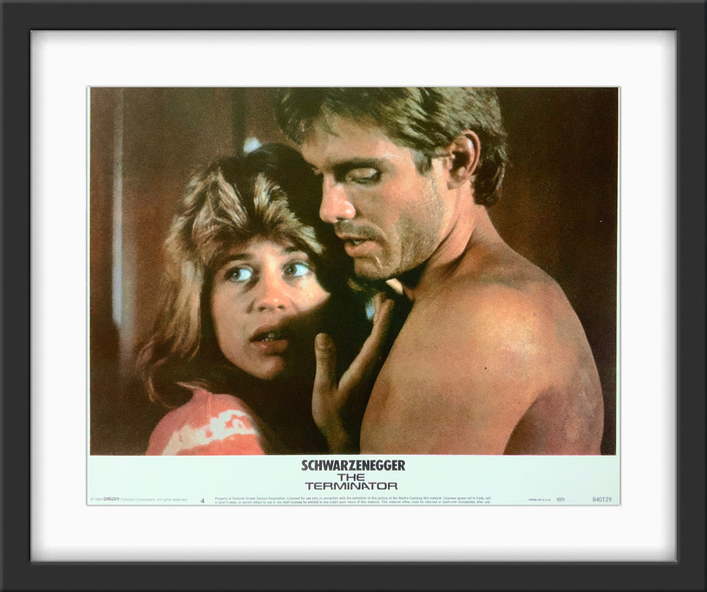 An original 11x14 lobby card for the film The Terminator